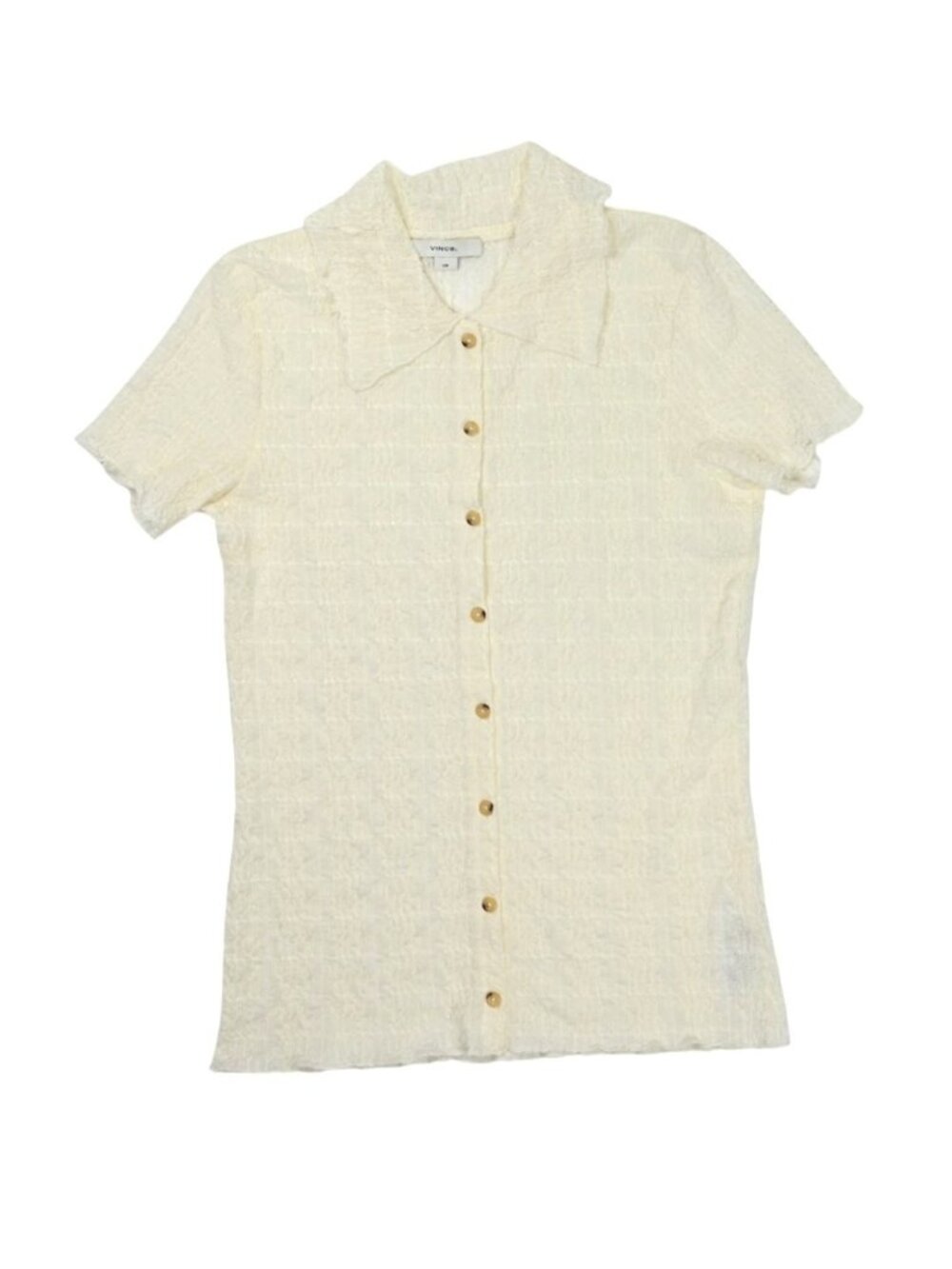 Vince Shirred Striped Shirt in White